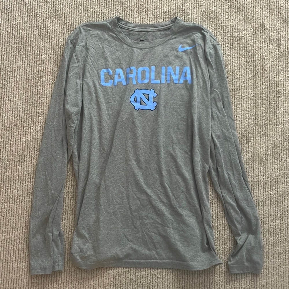 Grey UNC Nike long sleeve shirts tee